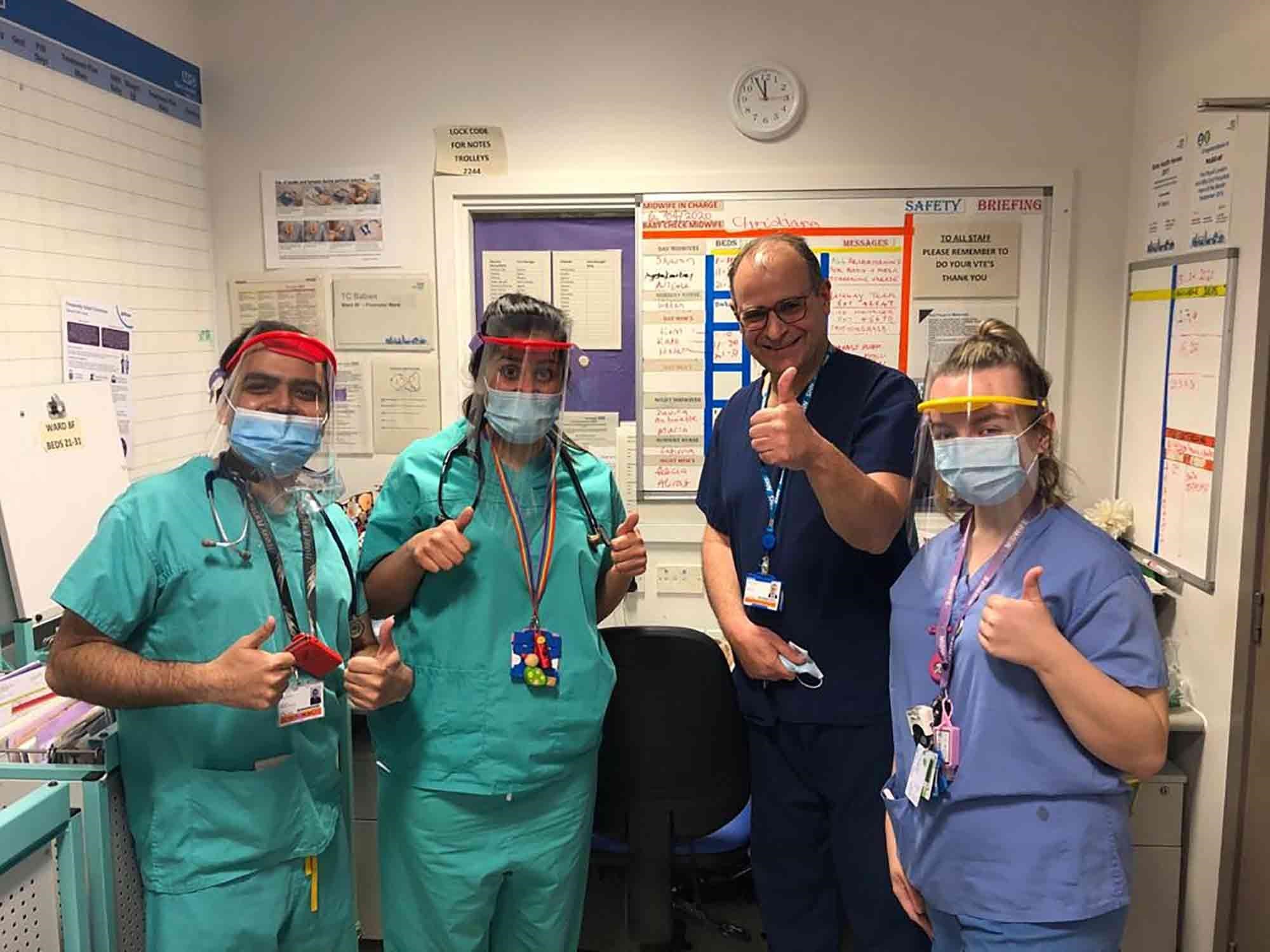 NHS Workers wearing Halma manufactured PPE copyright: Portsmouth News